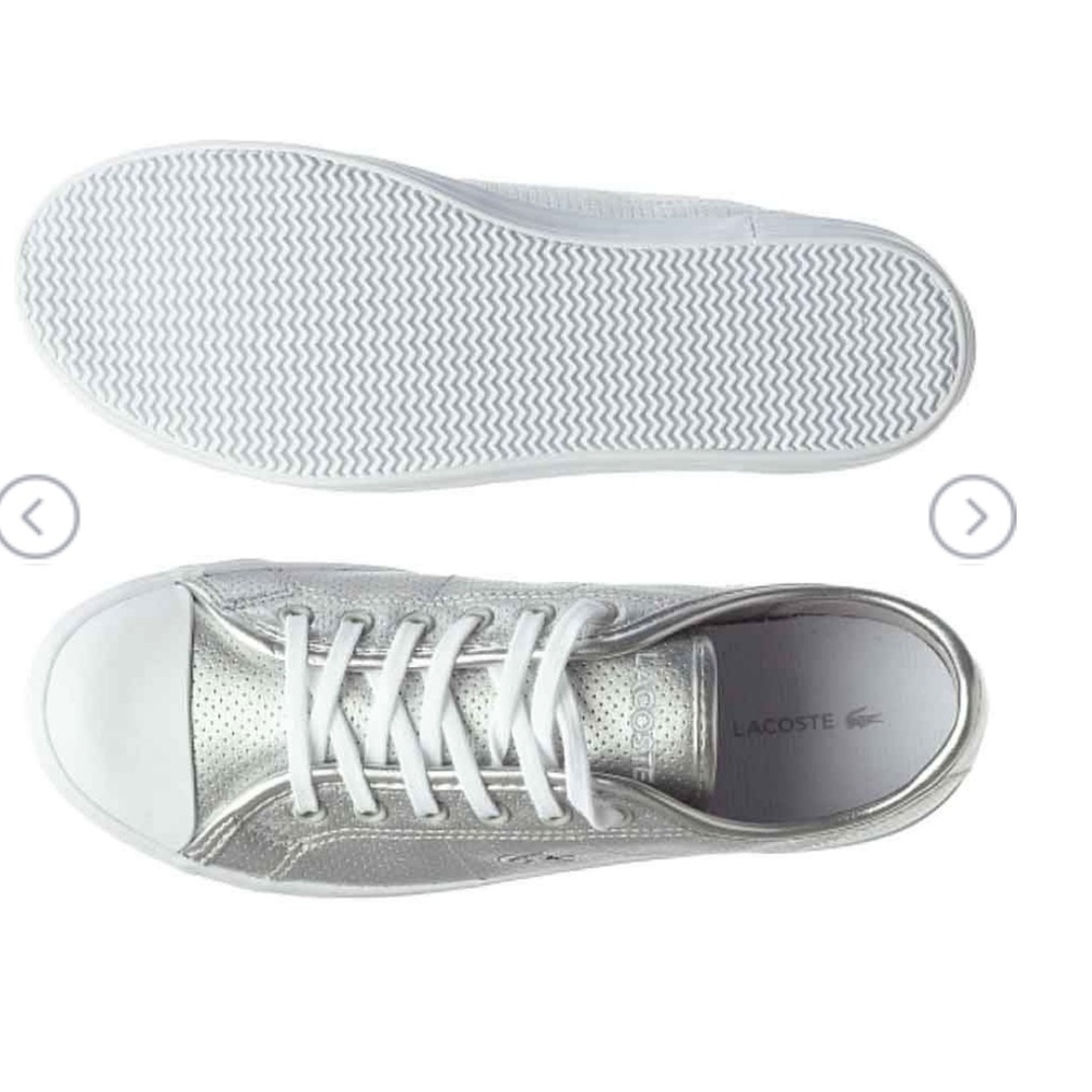 Lacoste Ziane Sneaker
Size 7.5 USA color silver and white